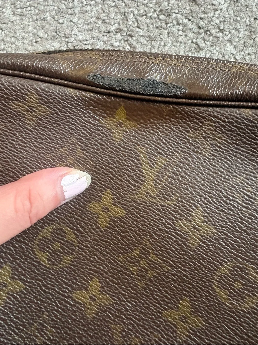 Auth Louis Vuitton Trousse Toilette 23 Brown Monogram Cosmetic Pouch Vintage - Picture 6 of 15